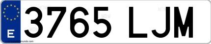 Ejemplo de matrícula española 3765 LJM