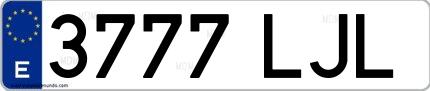 Ejemplo de matrícula española 3777 LJL