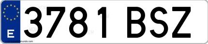 Ejemplo de matrícula española 3781 BSZ