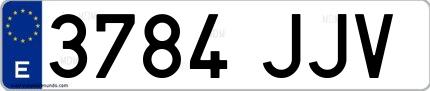 Ejemplo de matrícula española 3784 JJV