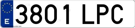 Ejemplo de matrícula española 3801 LPC