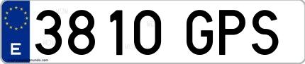 Ejemplo de matrícula española 3810 GPS