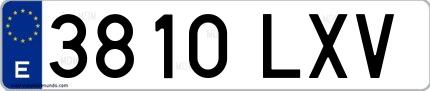 Ejemplo de matrícula española 3810 LXV