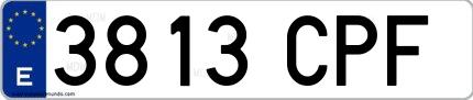 Ejemplo de matrícula española 3813 CPF