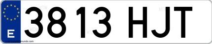 Ejemplo de matrícula española 3813 HJT