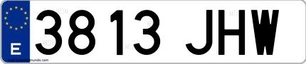 Ejemplo de matrícula española 3813 JHW