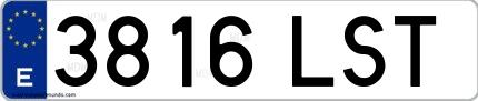 Ejemplo de matrícula española 3816 LST