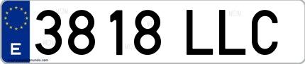 Ejemplo de matrícula española 3818 LLC