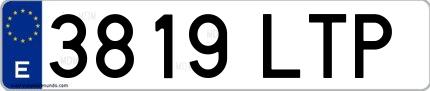 Ejemplo de matrícula española 3819 LTP