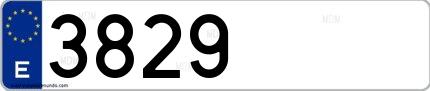 Ejemplo de matrícula española 3829 