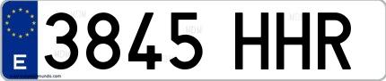 Ejemplo de matrícula española 3845 HHR