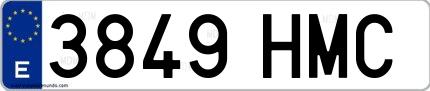 Ejemplo de matrícula española 3849 HMC