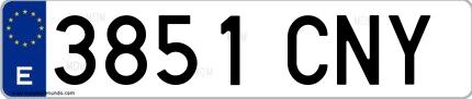 Ejemplo de matrícula española 3851 CNY