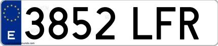 Ejemplo de matrícula española 3852 LFR