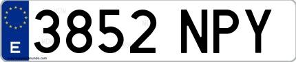 Ejemplo de matrícula española 3852 NPY