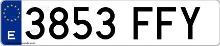 Ejemplo de matrícula española 3853 FFY
