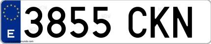 Ejemplo de matrícula española 3855 CKN