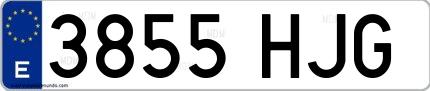 Ejemplo de matrícula española 3855 HJG