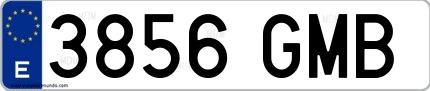 Ejemplo de matrícula española 3856 GMB