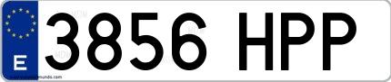 Ejemplo de matrícula española 3856 HPP