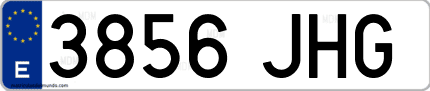 Ejemplo de matrícula de coche ordinaria 3856 JHG