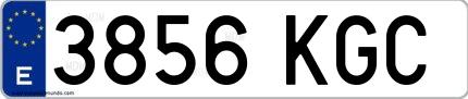 Ejemplo de matrícula española 3856 KGC