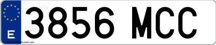 Ejemplo de matrícula española 3856 MCC