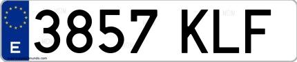 Ejemplo de matrícula española 3857 KLF