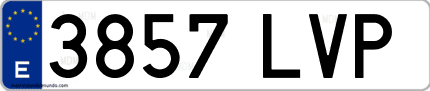 Ejemplo de matrícula de coche ordinaria 3857 LVP