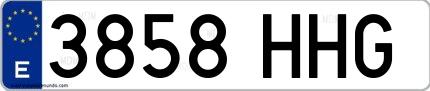 Ejemplo de matrícula española 3858 HHG