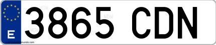 Ejemplo de matrícula española 3865 CDN
