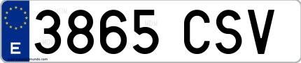 Ejemplo de matrícula española 3865 CSV