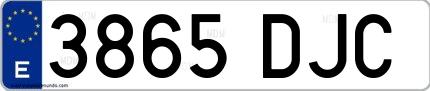 Ejemplo de matrícula española 3865 DJC