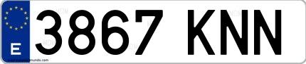 Ejemplo de matrícula española 3867 KNN