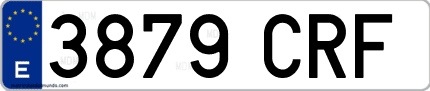 Ejemplo de matrícula de coche ordinaria 3879 CRF