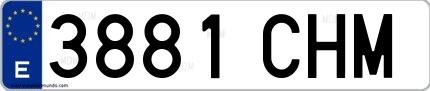 Ejemplo de matrícula española 3881 CHM