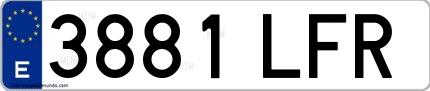 Ejemplo de matrícula española 3881 LFR