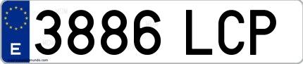 Ejemplo de matrícula española 3886 LCP