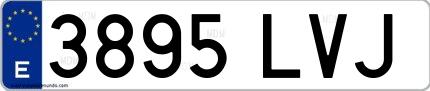 Ejemplo de matrícula española 3895 LVJ