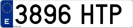 Ejemplo de matrícula de coche ordinaria 3896 HTP