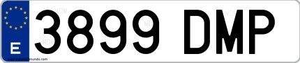 Ejemplo de matrícula española 3899 DMP