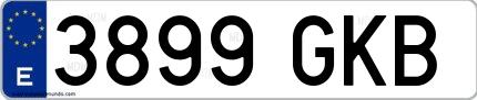 Ejemplo de matrícula española 3899 GKB