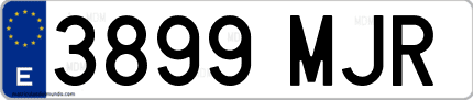 Ejemplo de matrícula de coche ordinaria 3899 MJR