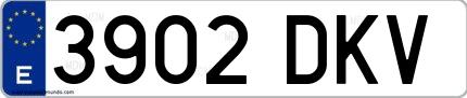 Ejemplo de matrícula española 3902 DKV