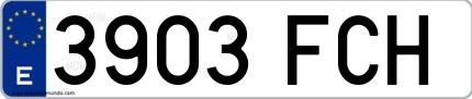 Ejemplo de matrícula española 3903 FCH