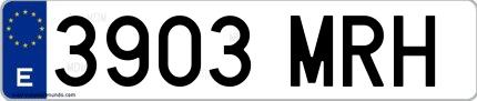 Ejemplo de matrícula española 3903 MRH