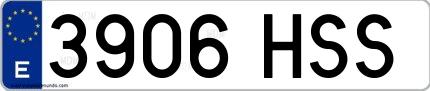 Ejemplo de matrícula española 3906 HSS
