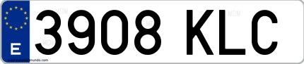 Ejemplo de matrícula española 3908 KLC