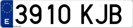 Ejemplo de matrícula española 3910 KJB
