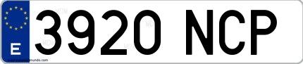 Ejemplo de matrícula española 3920 NCP